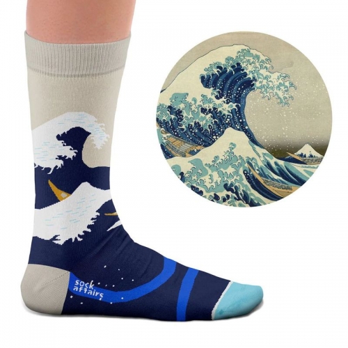 Socken Kunstwerke - Hokusai "Die große Welle vor Kanagawa"